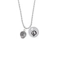 thumbnail image 2 of Delight Jewelry Silvertone Volleyball Spinner Silvertone Script Initial Disc - D - Charm Necklace, 20"+3", 2 of 4