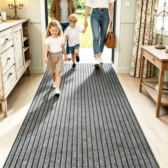 Petoto 10 x 3 ft Commercial Carpet, Non-Slip Hallway Runner Rug, Indoor Outdoor Stripe Entrance Door Mat