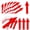 Red, variant on 48 Pcs Black Arrow Floor Stickers, 7.9" x 2" Self‑Adhesive Directional Arrow Decals, Waterproof Removable Direction Signs, Heavy‑Duty Markers for Warehouse, Office, Parking Lot, Road, Wall, Pavement