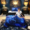 thumbnail image 2 of meiyoeat Blue Lightning Dragon Twin Comforter Sets for Boys Girls Kids, Galaxt Planet Animal Bedding Set, Blue, Black Reversible, 2 Pieces, 1 Comforter and 1 Pillowcase, 2 of 6