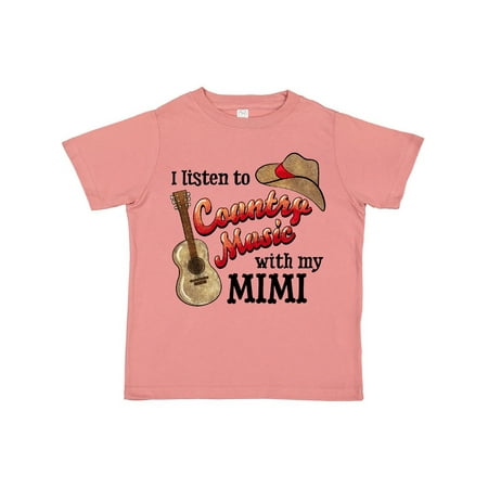 

Inktastic I Listen to Country Music with my Mimi Guitar and Hat Gift Toddler Boy or Toddler Girl T-Shirt