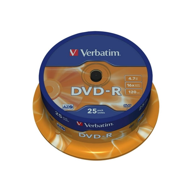 Verbatim 25 X Dvd R 4 7 Gb 16x Matte Silver Spindle Walmart Com Walmart Com