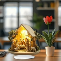 Acrylic Christmas Standing Decoration Ornament 2D Desktop Scratch Resistant for Valentine’s Day Mother’s Day Father’s Day Easter Xmas Gift Home Decor