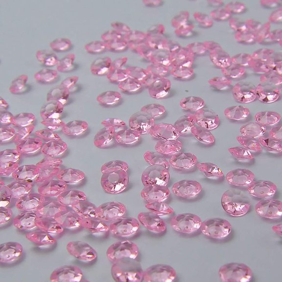 8mm 2000PCS Pink Crystal Acrylic Diamond Vase Fillers Beads for Wedding Centerpiece Table Scatter Shower Party Vase Beads Decorations