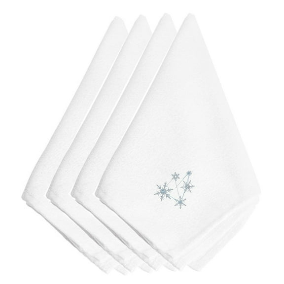 Christmas Snowflakes Embroidered Napkins Set of 4