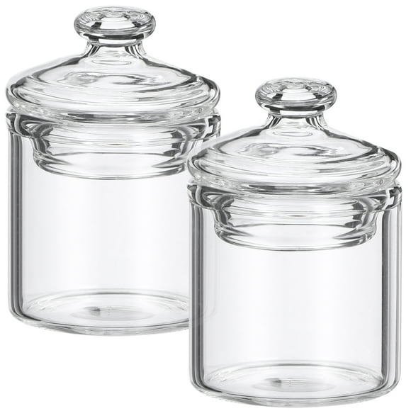 2 PCS Miniatura Almacenamiento de vidrio Jar Decoración Mini recipiente de vidrio Mini Casa Decoración