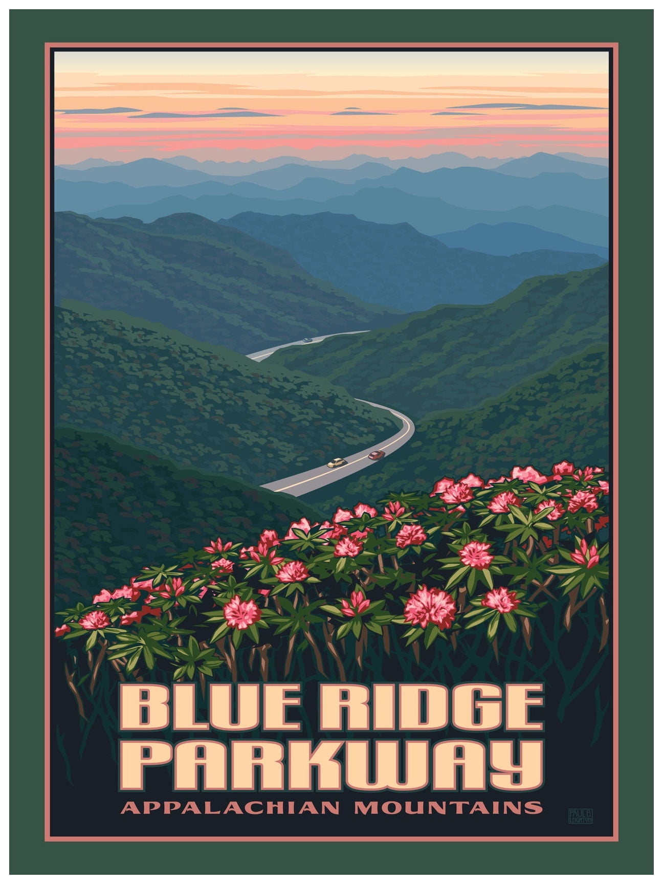 Blue Ridge Parkway Appalachian Mountains Giclee Art Print Poster by Paul Leighton (18" x 24