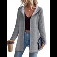 thumbnail image 1 of Abrigo de Invierno Elegante para Mujer, Cárdigan con Capucha, Mangas Largas y Cremallera, Otoño/Invierno Gris S, 1 of 8