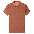 thumbnail image 4 of Dolkfu Button Funny&nbsp;Shirts Short Sleeve Retro Collared Orange Polos Geometric Plaid Outdoor Tops Orange,Xxl, 4 of 5