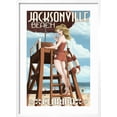 thumbnail image 2 of Art.com Jacksonville Beach, Florida - Lifeguard Pinup Girl Art Print by Lantern Press, White Frame Wall Art, 21" x 29", 2 of 5