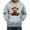 Grey, variant on Men's Floral Cattle Print Hoodie Autumn Winter Warm Lined Sweatshirt Casual Long Sleeve Pullover Top for Streetwear