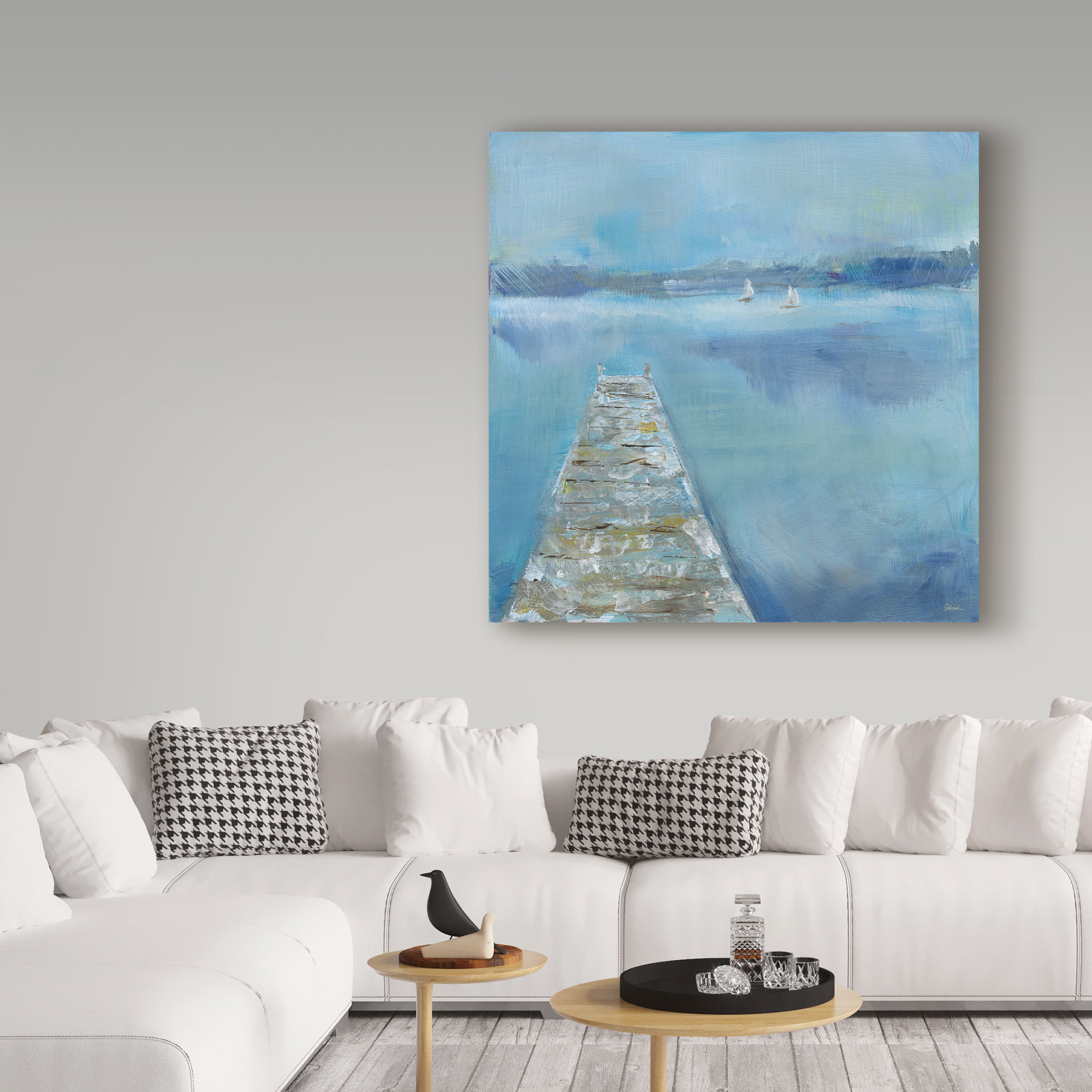 Trademark Fine Art 'Lake Edge II Docks' Canvas Art by Sue Schlabach