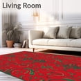 thumbnail image 2 of ODIKA 5'x7' Machine Washable Non-Slip Area Rug, Serene Trails Mosaic with Interlocking Nature Motifs and Earthy Accents High Traffic Rug with Pad, Red, 708877, 2 of 8