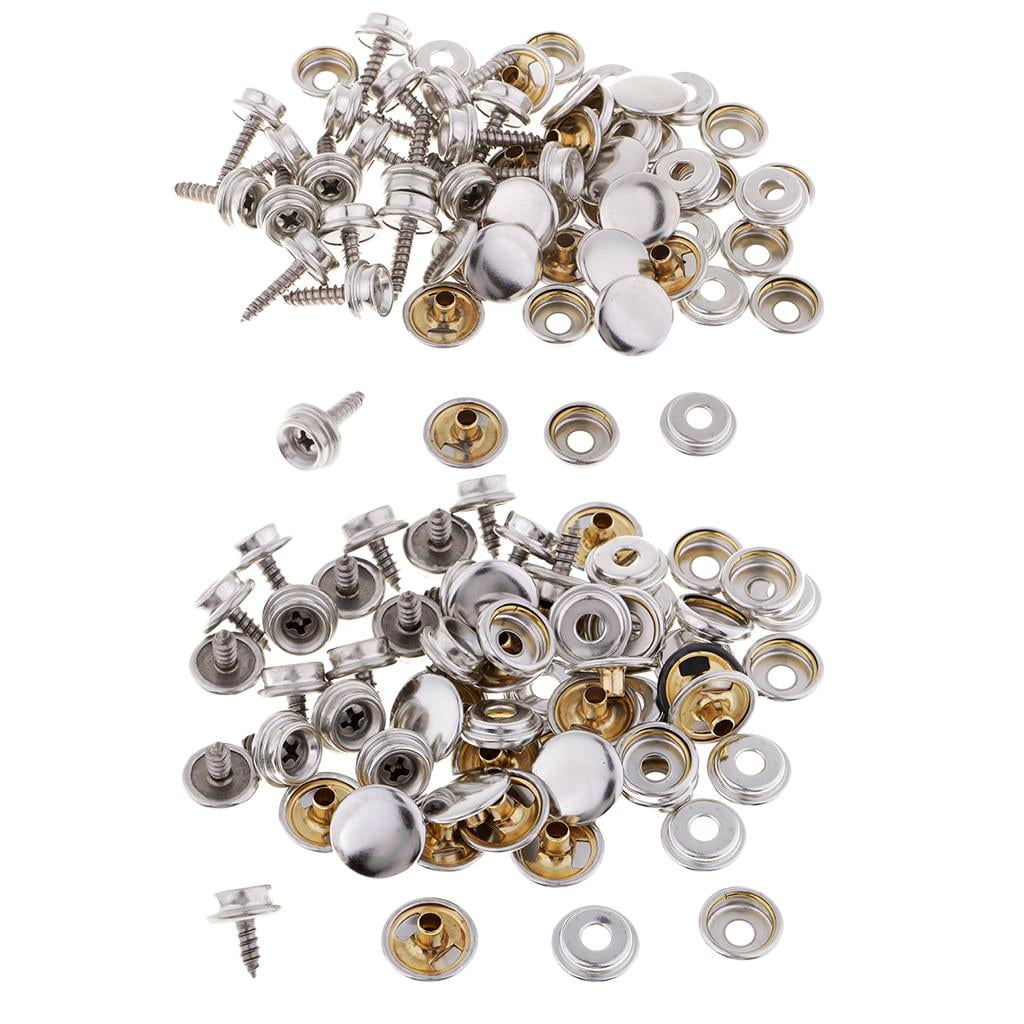 40 Sets Stainless Steel Fastener Screw Snaps for Furniture Canvas Fabric Boats
