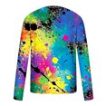 thumbnail image 4 of Goodtrade8 Plus Size Tops Men Tie Dye Casual Crew Neck Long Sleeve Long Sleeve Shirts for Men Plus Size, 4 of 5