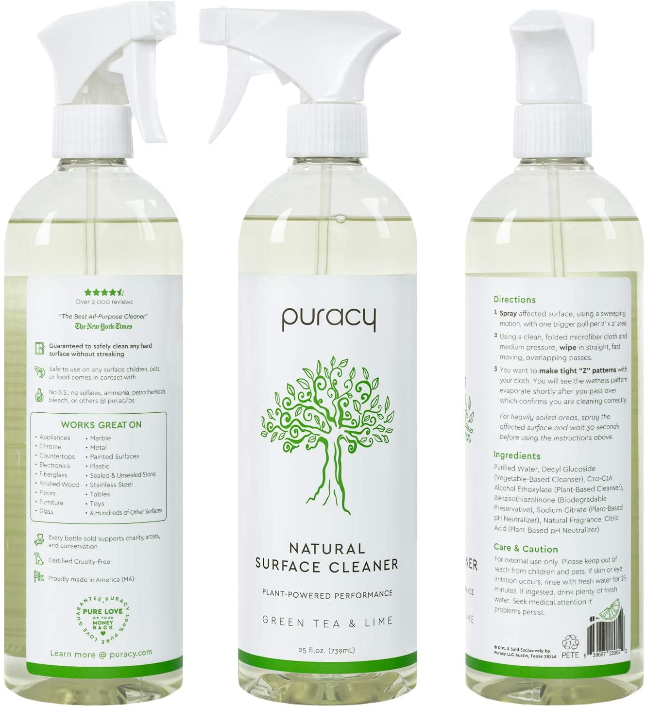 Puracy Natural Surface Cleaner Plant Powered Performance Green Tea