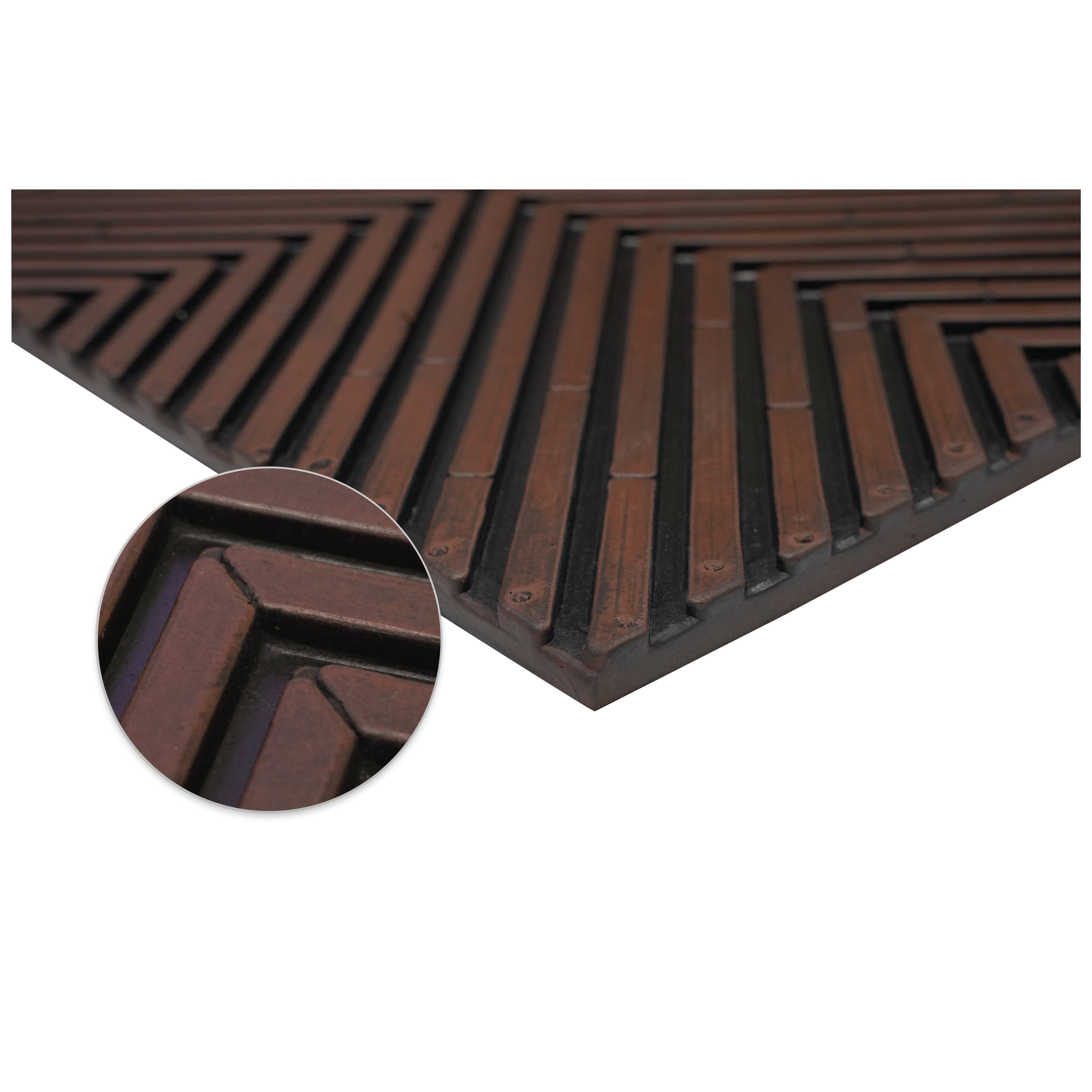 Calloway Mills Chevron Wood Wall Doormat 18 ''x 30''