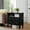 Black, variant on Open Shelf and Drawer Storage | Suitable for Bedroom and Alarm Clock Placement | Gain a Spacious and Accessible Storage Solution