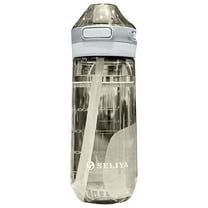 Beautynvta Water Bottle, 650 ML Fitness Sports Water Bottle with Straw, Clear Leakproof Water Bottle with Graduated Flat Spout for Office, Gym, Outdoor