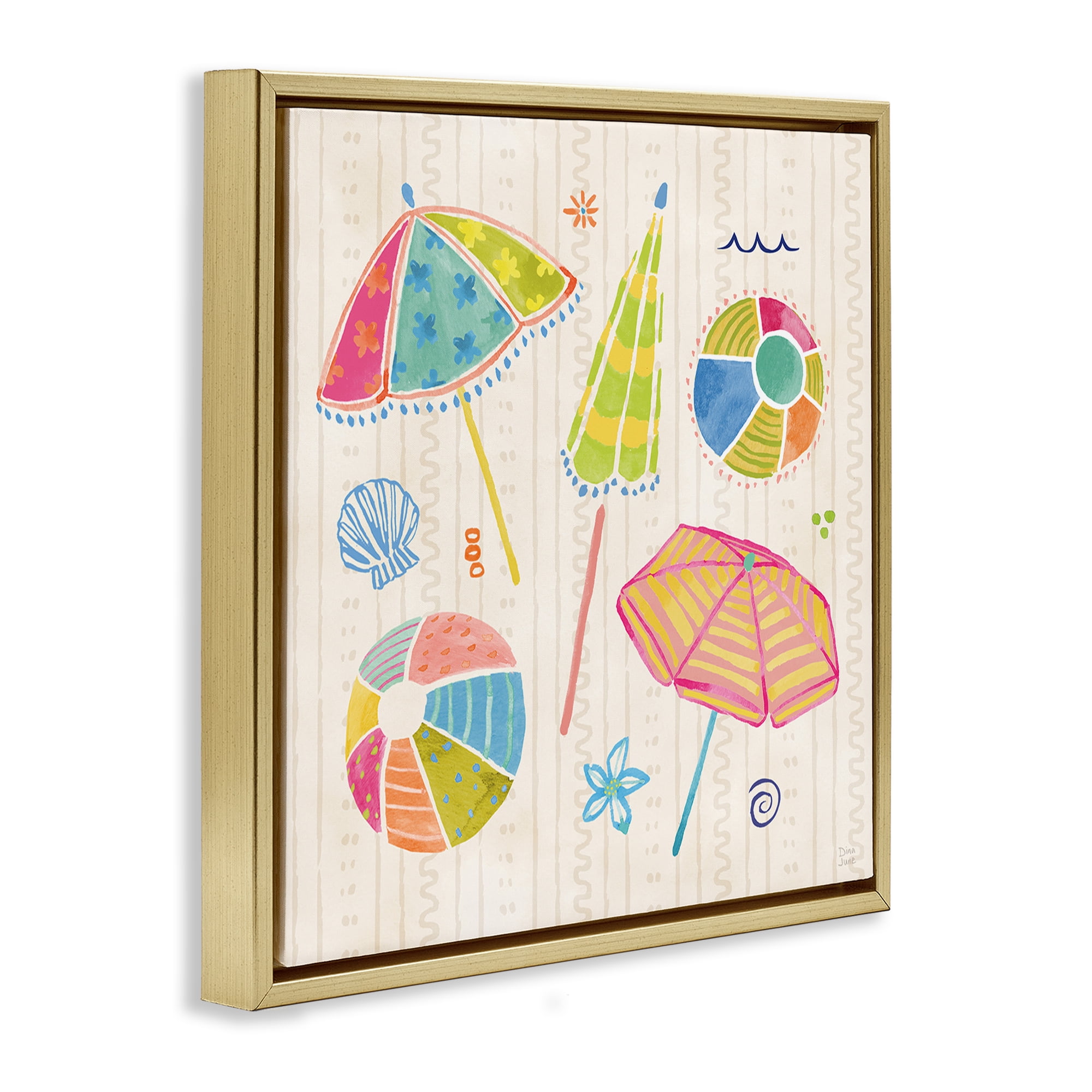 Stupell Industries Fine In The Sunshine Gold Framed Floater Canvas Wall Art, design by Dina June