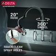 thumbnail image 3 of Delta 2390L-Dst Broderick 1.8 GPM Widespread Bridge Pull Down Kitchen Faucet - Black, 3 of 7