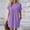 Purple, variant on BRGZLK Women's Casual T-Shirt Dresses Rolled Up Short Sleeve Shift Wrinkle-Resistant Loose Fit Solid Color Knee Length Round Neck Dresses with Pockets Blue L