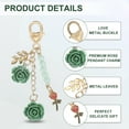 thumbnail image 3 of Uxcell Rose Keychain Pendant, Rose Flower Purse Charm for Handbags Floral Keyring with Chain Tassel for Women Girls Tote Bags Green, 3 of 7