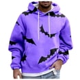 thumbnail image 2 of CONZONE Halloween Mens Hoodies Long Sleeve Hallowmas Pullover Hoodie for Men Funny Bat Graphic Hooded Sweatshirts With Pocket, 2 of 4