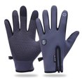 thumbnail image 1 of Guantes con cremallera para los dedos, guantes cálidos para montar a caballo para hombre, de otoño e invierno, guantes para mujer resistentes al viento y a las salpicaduras de agua con pantalla táctil, 1 of 5