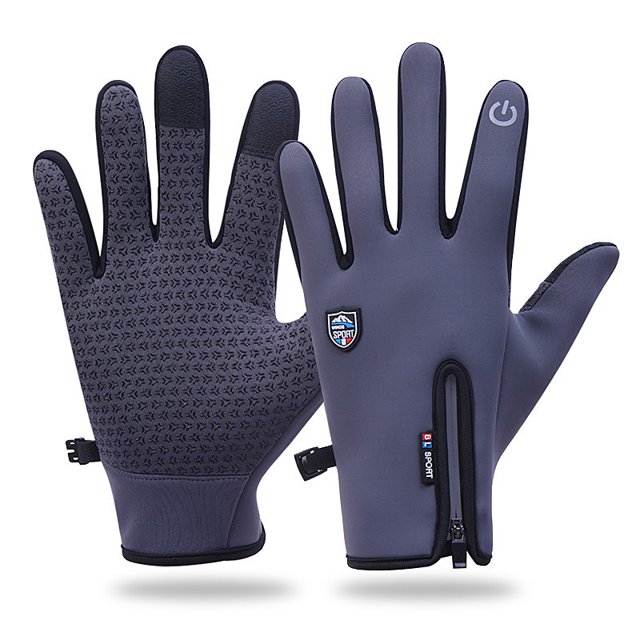 Guantes con cremallera para los dedos, guantes cálidos para montar a caballo para hombre, de otoño e invierno, guantes para mujer resistentes al viento y a las salpicaduras de agua con pantalla táctil