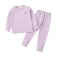 thumbnail image 2 of Cethrio Girls Pajama Sets, Thermal Comfy Cotton Long Sleeve Fall Winter Sleepwear Purple Size 10-12 T, 2 of 4