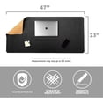 thumbnail image 2 of Office Desk Mat, Double Sided Black & Cork - 47 x 23 Inch Leather Style Computer Pad for Desk, 2 of 7
