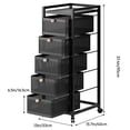 thumbnail image 6 of 4/5/6 Tiers Slim Rolling Storage Cart, Fruit Vegetable Storage Cart, Narrow Metal Storage Cart with Pull-Out Basket, Fruit Vegetable Metal Wire Shelf for Living Room, Kitchen-Black,6 Layers, 6 of 8