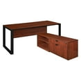 thumbnail image 2 of Regency Structure 72" x 30" L-Desk with Laminate Low Credenza- Mahogany/Black, 2 of 2