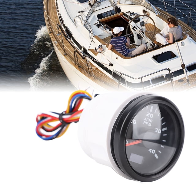 52mm Engine Tachometer,52mm Engine 4000RPM Tachometer Gauge with 7 Color Backlight for Truck Car RV Boat