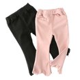 thumbnail image 2 of stylesilove Kids Girl Stretchy Pants With Frayed Hem (100/3-4 Years, Black), 2 of 4