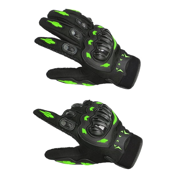 1 par de guantes para ciclismo al aire libre, cómodos con orificio para el sudor, guantes deportivos de nailon para motocicleta con dedos completos, verde L 8,5-9,0 cm/3,3-3,5 pulgadas
