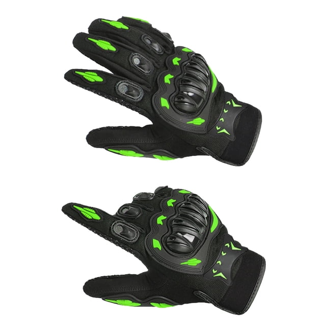 1 par de guantes para ciclismo al aire libre, cómodos con orificio para el sudor, guantes deportivos de nailon para motocicleta con dedos completos, verde L 8,5-9,0 cm/3,3-3,5 pulgadas