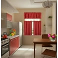 thumbnail image 4 of Juego de 3 cortinas opacas para cocina, color rojo K4, con bolsillo para barra, para baño, ventana corta. Incluye dos (2) paneles de lino + una (1) cenefa a juego., 4 of 5
