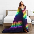 thumbnail image 5 of DouZhe Ultra-Soft Micro Fleece Lightweight Flannel Bed Blanket, Neon Heart Lgbt Pride Print Cozy Warm Throw Blankets, 40"x30", 5 of 7