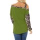 thumbnail image 4 of Blusa informal de manga larga con estampado de leopardo y cuello sesgado para mujer a la moda Fridja  fksj1028, 4 of 6