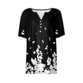 thumbnail image 4 of WXLWZYWL Clearance Womens Summer Tunic Tops Plus Size Henley Neck Short Sleeve Buttons Shirts Dressy Blouses 2024 Geometric Printing Casual Loose Pullover Clothes, 4 of 5