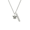thumbnail image 2 of Delight Jewelry Silvertone Small Angel with Heart Silvertone Forever Bar Charm Necklace, 23", 2 of 4