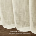 thumbnail image 6 of Melodieux Linen Textured Semi Sheer Voile Curtain, Grommet Top, 2 panels, Cream/Yellow - 52 x 63 Inch, 6 of 8