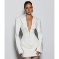 thumbnail image 4 of Women'S Knit Bodycon Dress Long Sleeve V Neck Bodycon Sheath Dress Elegant Party Mini Dress White S, 4 of 8