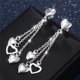 thumbnail image 4 of Descuentos Especiales, Pendientes colgantes con borlas en forma de corazón, elegantes, con cadena larga, estilo lujoso y moderno para mujer Akmoler, 4 of 4