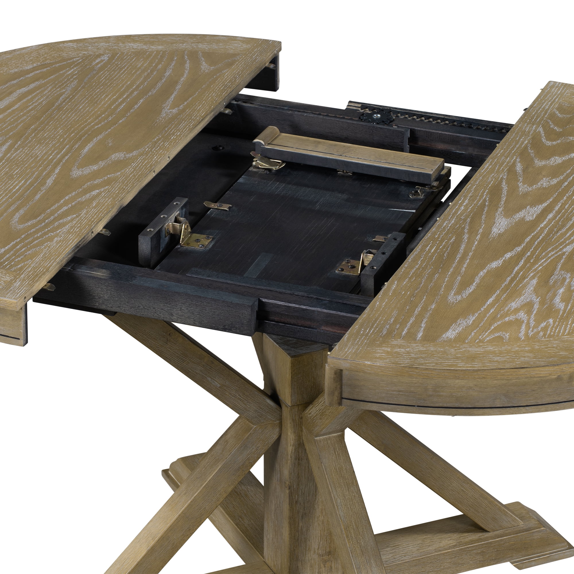 Retro Style 5-Piece Dinette Set, Extendable Kitchen Table