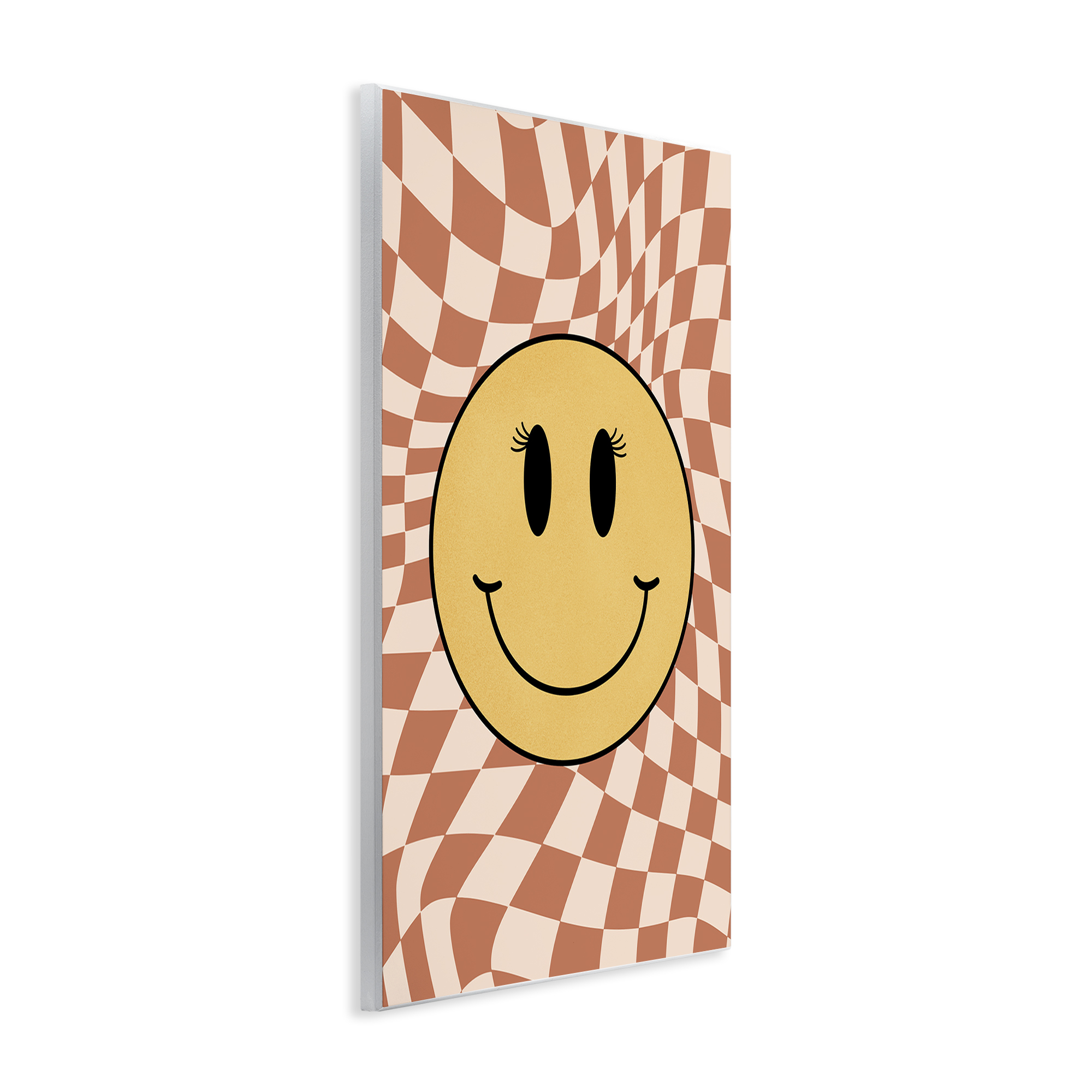 Stupell Industries Wavy Checkered Smiley Novelty Painting Unframed Art Print Wall Art, 10 x 15