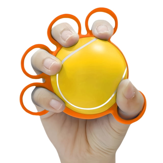 Finger Hand Grip Ball, Finger Massager Roller With Hand Therapy Balls, Grip Strength Exercise Kit With Squeeze Balls, Arthritis Massage Tool,Stress Ball Set for Finger Exerciser, Yellow
