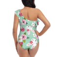 thumbnail image 6 of Yiaed Bunny And Rose Print Women One Piece Swimsuits Tummy Control One Shoulder Bathing Suits Pattern Ruffle Swimwear-X-Large, 6 of 8